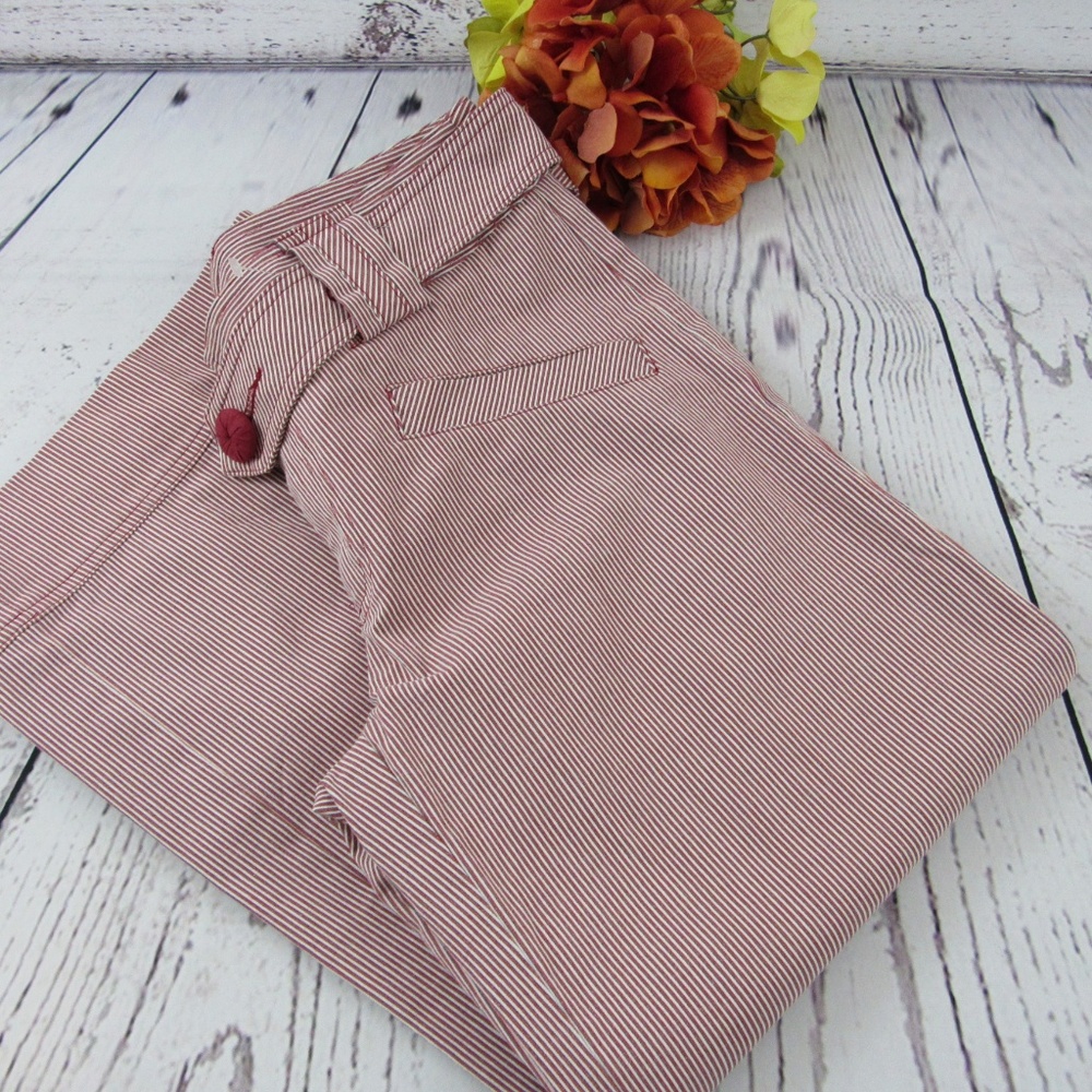 SALE Nanette Leopore Pink & White Cropped Pants 0